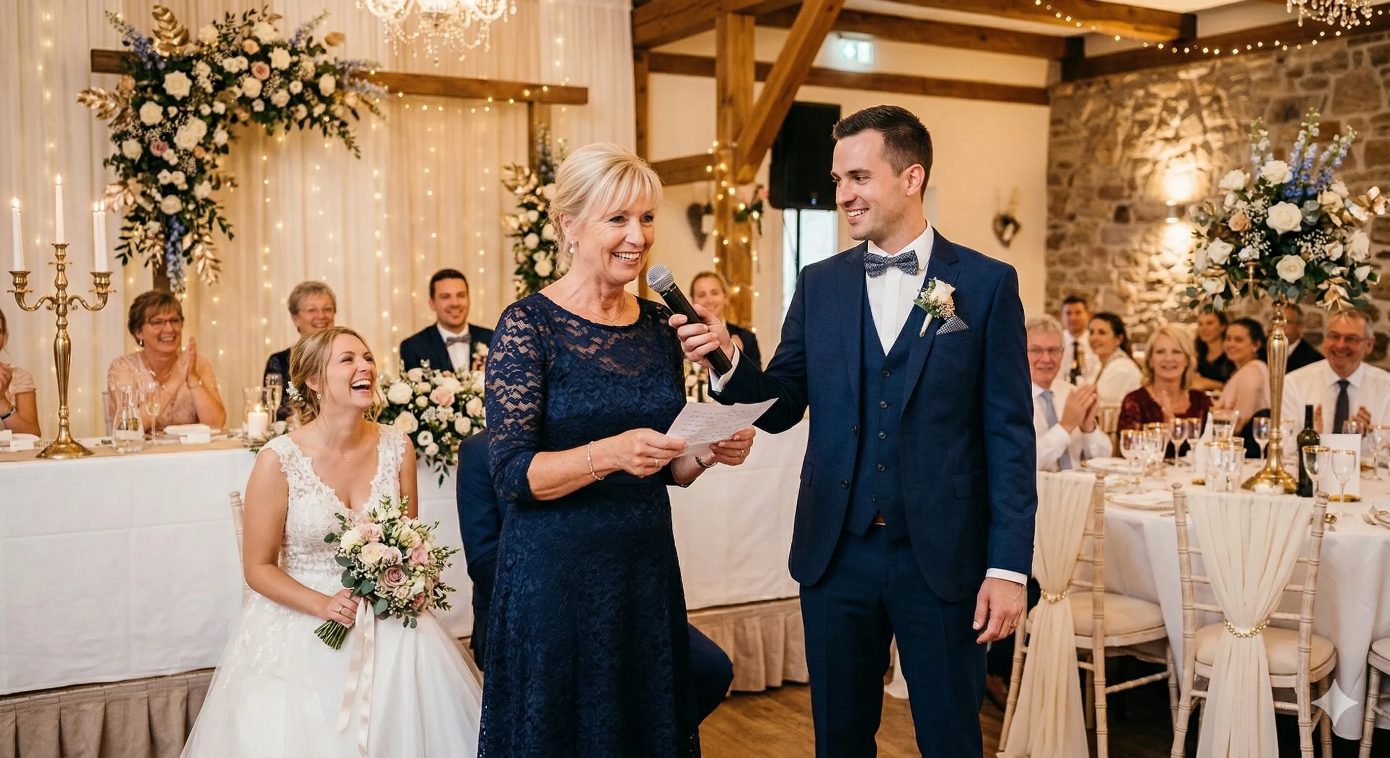 Mutter des Bräutigams hält emotionale Hochzeitsrede für ihren Sohn