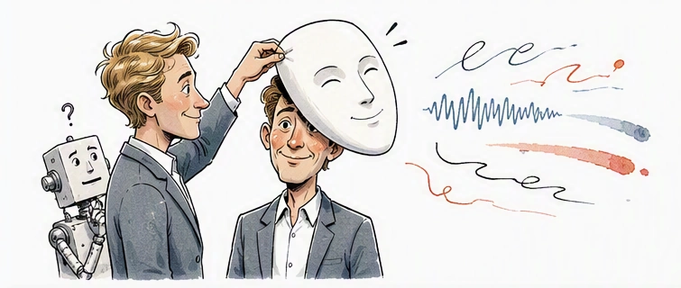 Karikatur zu Authentizität und persönlicher Sprache