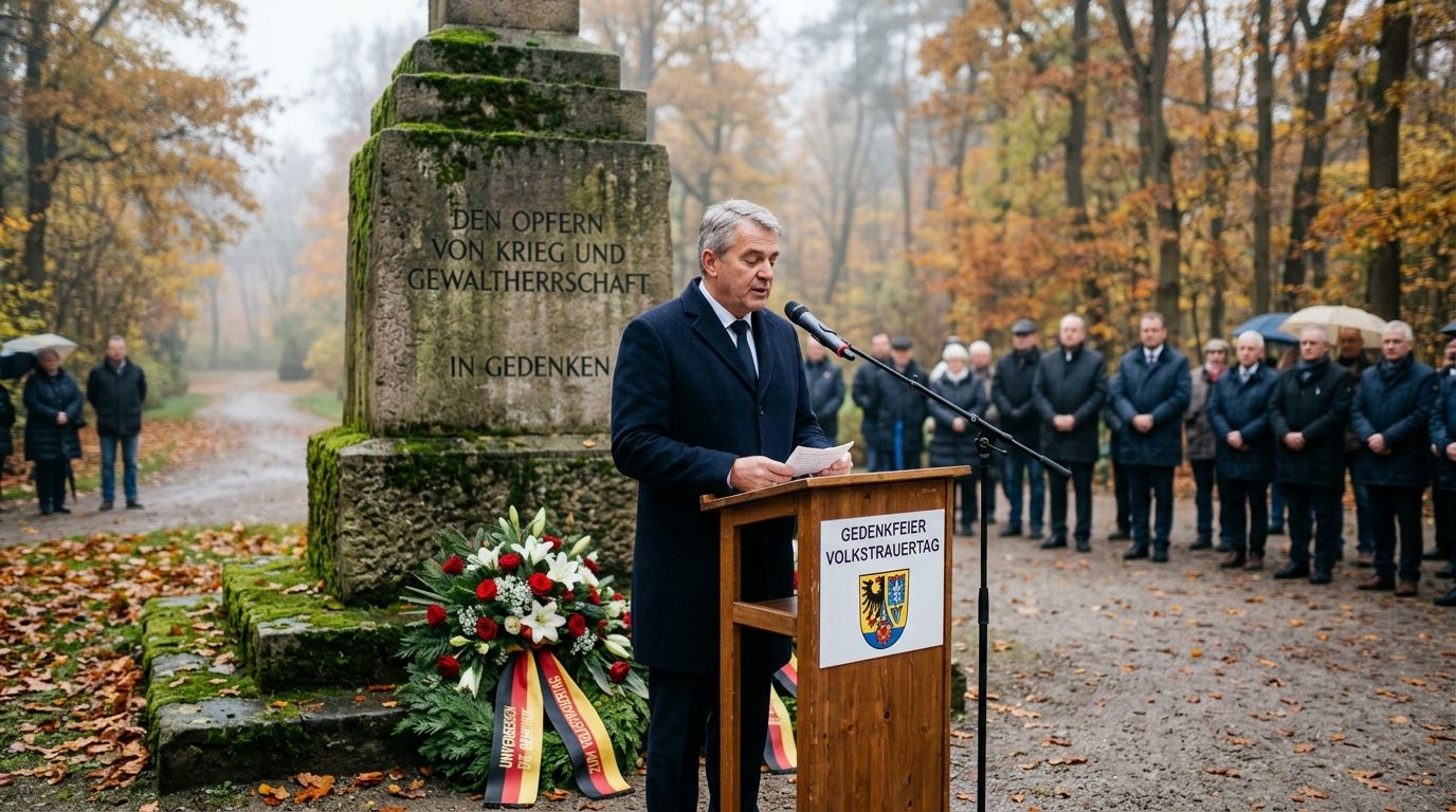 Würdevolle Gedenkfeier zum Volkstrauertag am Ehrenmal mit Kranzniederlegung