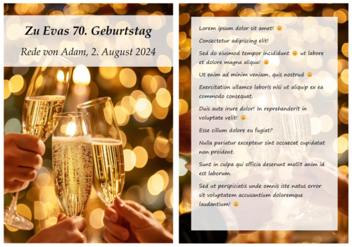 Schmuckdruck Ihrer Rede