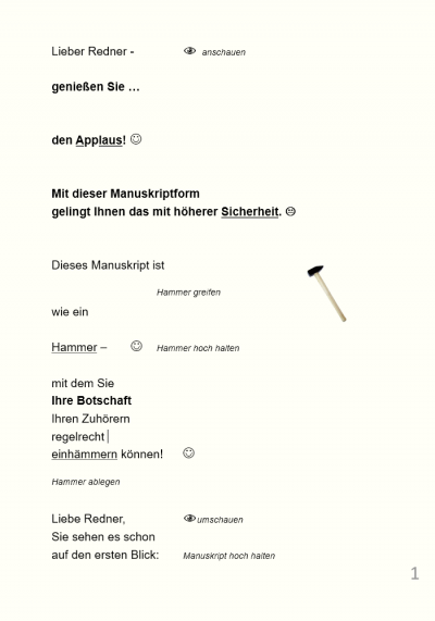 Manuskript-Formatierung und Audio-Hilfe für die Trauerrede als Vorgesetzter