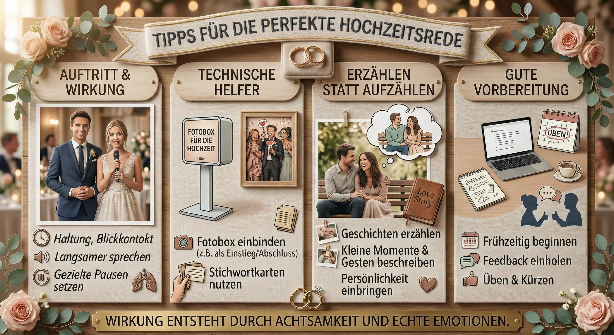 Wie die hochzeitsrede durch details gewinnt redenschreiber